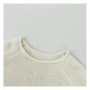 เสื้อคอวีคอกรอบแขนสั้นถักขอบม้วน (Z3121)