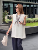 Áo Vest Cổ Tròn Dệt Kim Viền Cuộn (Z3118)