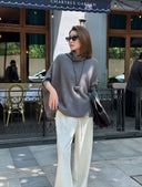 Turtleneck Wool Knit Cape Sweater（Z2396）