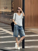 Soft Frayed Hem Denim Jeans（Z3128）
