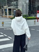 เสื้อแจ็คเก็ตมีฮู้ดแบบซิป เนื้อผ้าลายตาราง (Z3695)