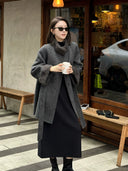 Sherpa Collar Cinched Waist Wool Coat（Z3619）