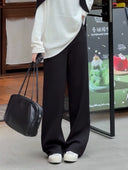 Elastic-Waist Fleece-Lined Pants（Z2849）