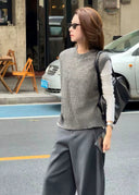 Hollow-Out Layered Knit Vest（Z2423）