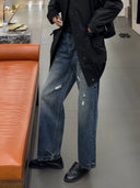 Faded Distressed Wide Leg Jeans（Z3555）