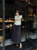 Pleated Elastic Waist Loose Pants