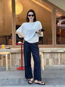 Lightweight Cutwork Hem Petal Pants（Z3342）