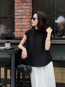 เสื้อแขนกุดดีไซน์ผูกผ้าสไตล์มินิมอล (Z818)