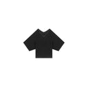 เสื้อท็อปคอวีสีดำสบายๆ (Z2225)