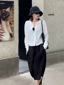 Crew Neck Single-Breasted Curved Cardigan（Z3172）