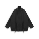 Stand Collar Drawstring Pocket Trench Coat（Z3554）