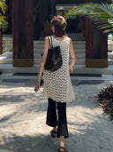 Intricate Crochet Openwork Knit Vest（Z2988）