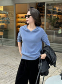 V-Neck Hooded Knit Sweater（Z3753）