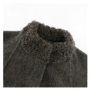 Sherpa Collar Cinched Waist Wool Coat（Z3619）