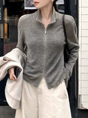 Double Zip Fine Knit Cardigan（Z3506）