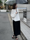 Textured elegant midi skirt