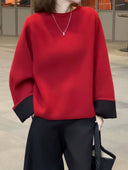 Color-Contrast Chunky Sweater（Z2715）