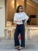 Lightweight Cutwork Hem Petal Pants（Z3342）