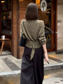 Vintage French Knit Sweater with Belt（Z2566）