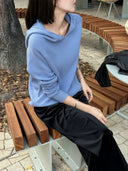 V-Neck Hooded Knit Sweater（Z3753）
