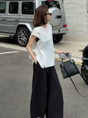 Vintage Lightweight Double Slit Top（Z3396）