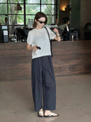 Structured Pleated Cropped Trousers（Z3219）