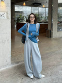 Back Elastic Waist Drapey Pants（Z3662）