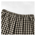 Vintage Plaid Elastic Waist Casual Pants（Z3439）