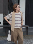 Áo Cardigan Dệt Kim Cài Nút Một Hàng Viền Tương Phản (Z3129)