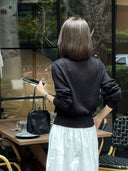 Washi Yarn Crew Neck Knit Cardigan (Z1773)