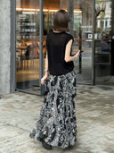 Floral with Elastic Waist Skirt（Z1950）