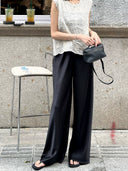 Elastic Waist Drape Straight Pants（Z3430）