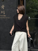 เสื้อท่อนบนคอวีผสมลูกไม้ (Z2167)