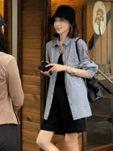 Loose Fit Plaid Shirt with Turn-Down Collar (Z1887)
