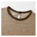 Vintage Contrast Trim Paneled T-Shirt（Z3159）