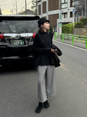 Marled Wide Leg Cropped Pants（Z3778）