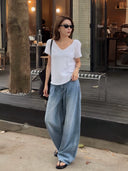 クリーンカット リラックスフィット デニムジーンズ（Z3075）