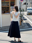 กระโปรงยีนส์ เอวสม็อคครึ่งตัว (Z3289)