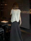 Reversible Twist Floral Knit Top（Z3376）