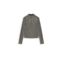 Half Zip Stand Collar Flattering Top（Z3703）