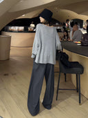 Vintage Rolled Hem Knit Top（Z2365）