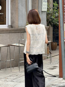 Áo Vest Crocheted Vintage Pháp Sang Trọng (Z3440)