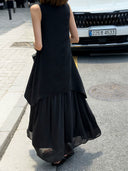 Flowy V-Neck Tiered Maxi Dress（Z3397）