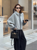 เสื้อโค้ทขนสัตว์มีฮู้ดลายคัลเลอร์บล็อก (Z3559)