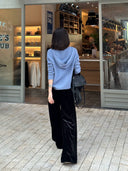 Velvet Elastic Waist Straight Pants（Z3752）