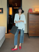 Vintage Straight Leg Denim Cropped Pants（Z3239）