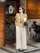 Rolled Hem Crew Neck Knit Top（Z2014）