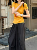 Crew Neck High-Stretch Short-Sleeve Top（Z3297）