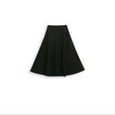 Elegant Drapey Black Midi Skirt（Z3639）