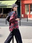 Vintage Plaid Hooded Shirt Jacket（Z3510）